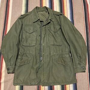 Vintage US Army M-1951 Field Jacket Mens Small Vietnam OG-107 Wind Resistant 60s